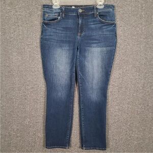 Kut From The Kloth Catherine Boyfriend Jeans Womens 10P Petite Blue Stretch